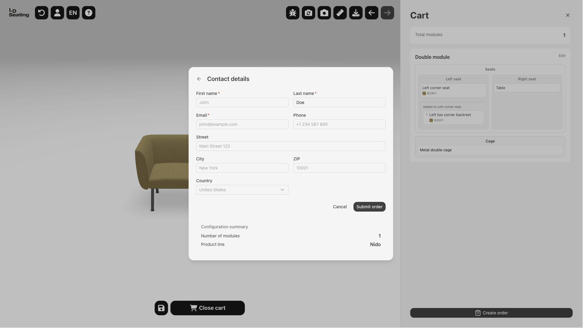 Vytvoření objednávky